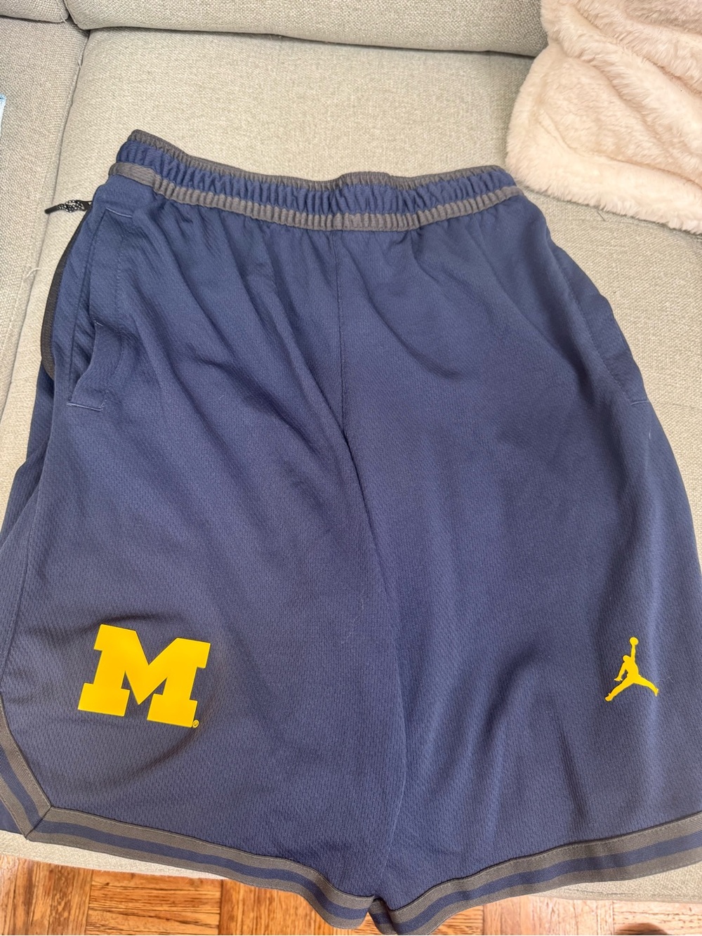Jordan Navy Blue Shorts with Red Jumpman Logo